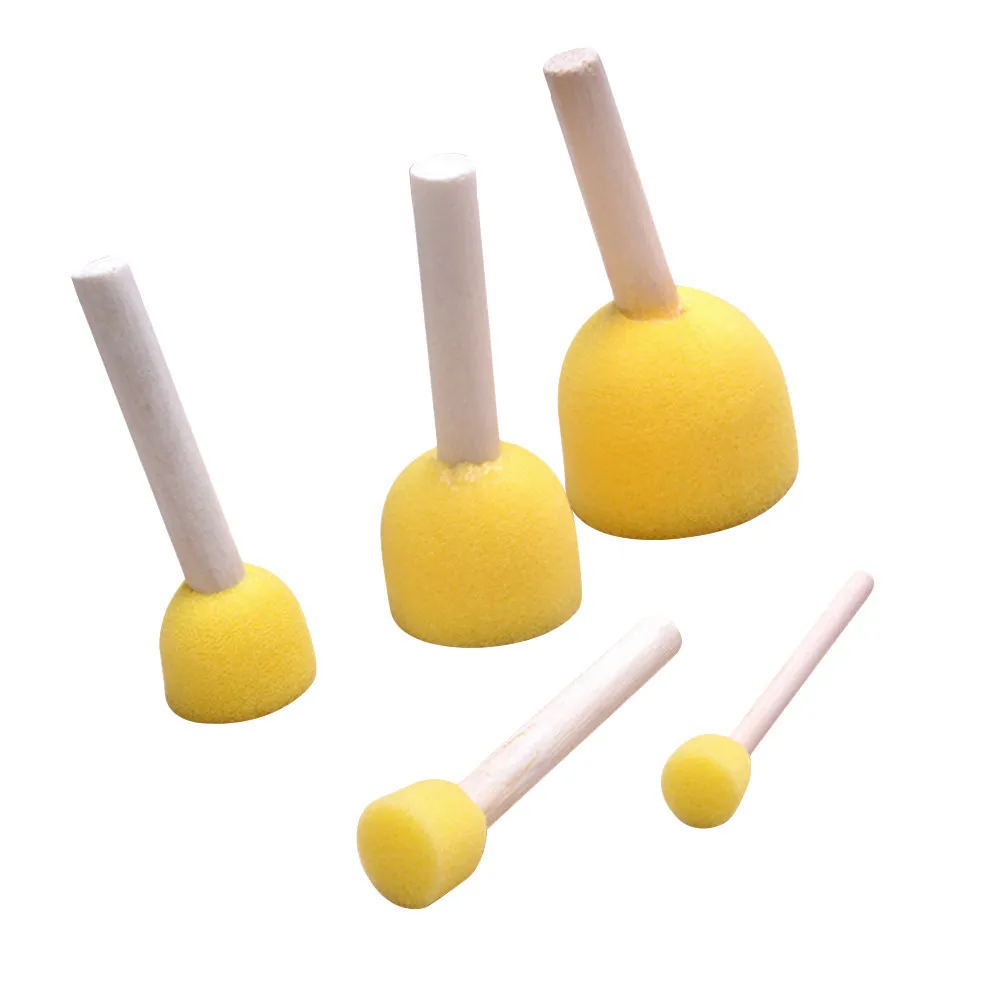 40Pcs 어린이 낙서 스폰지 페인팅 브러쉬 세트 공예 DIY 페인팅 도구를위한 라운드 스티플러 어린이 미술 용품