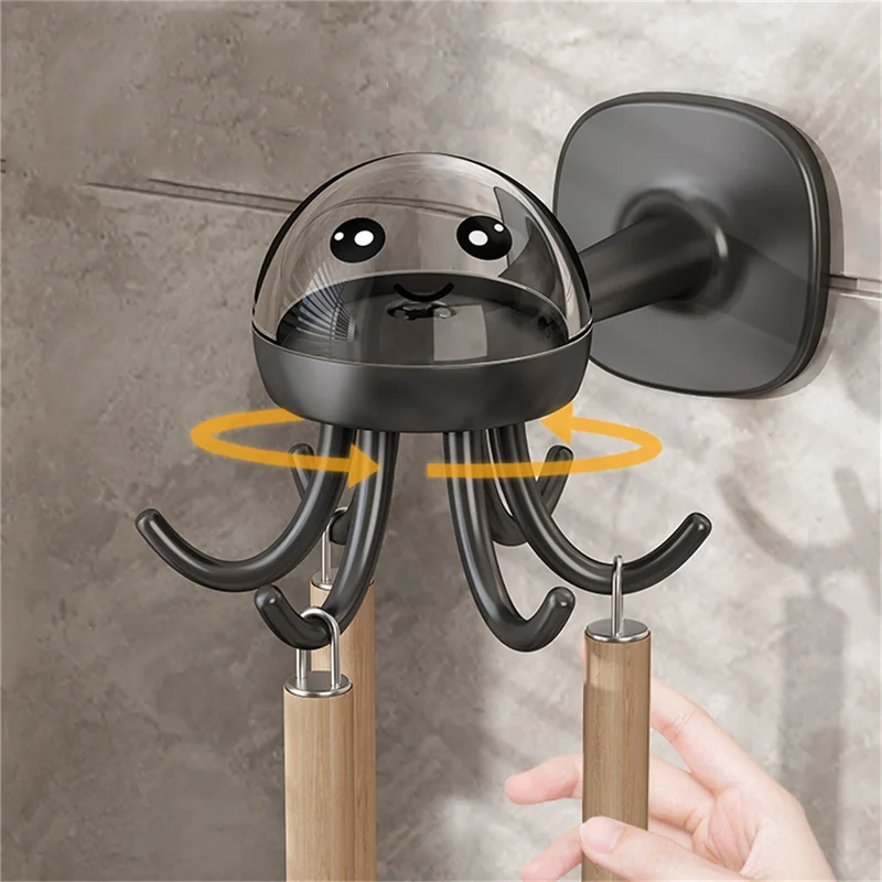 

1PC Kitchen Utensil Holder 360 Degrees Rotating Folding Hook Self-Adhesive 180 Degree Vertical Flip Hook Waterproof Kitchen Hook