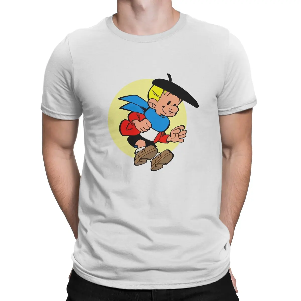 Gaston Lagaffe Anime Benne Breakiron Jumping T Shirt Harajuku Graphic Tshirt Da Uomo Poliestere Streetwear