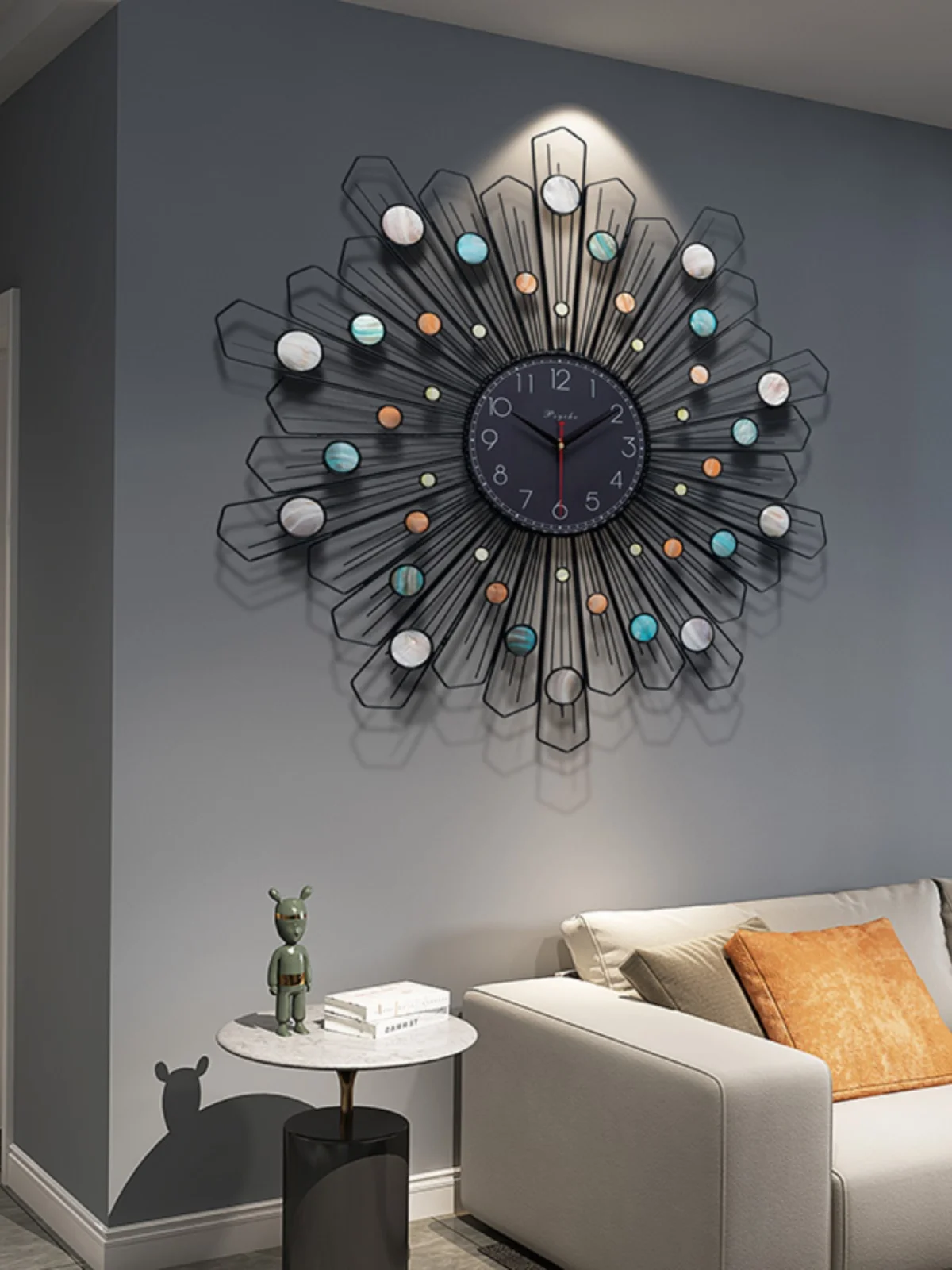 

2023 New Nordic Atmospheric Wall Clock Living Room Home Modern Creative Shell Clock Simple and Light Luxury Clock