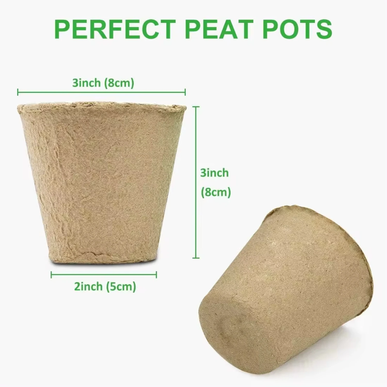 Biodegradable Peat Pots Plant Starters with Plant Labels-Herb Seed Starter Kits (15 Pcs)