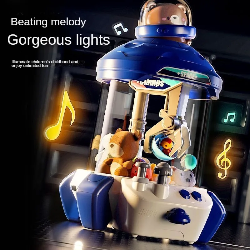 Children Mini Claw Machine Toys Cartoon Rocket Automatic Coin Operated Play Game Arcade Crane Doll Machines Kids Birthday Gifts 4