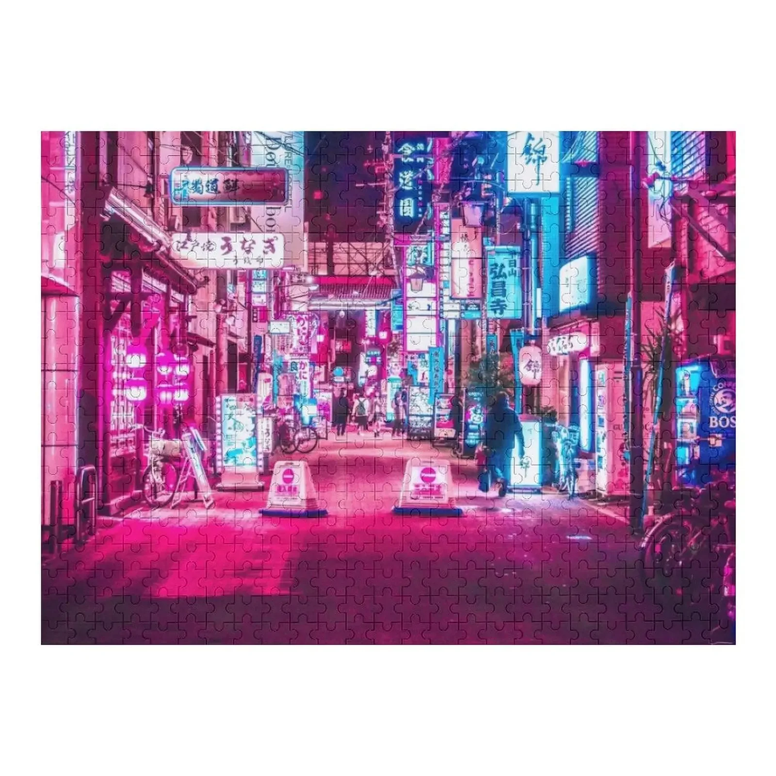 Tokyo Nightlife pink neon Jigsaw Puzzle Custom Wooden Gift Custom Gifts Personalized Baby Toy Christmas Toys Puzzle