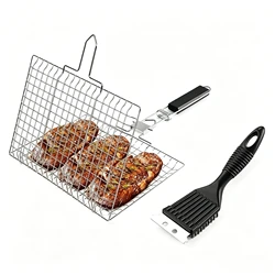 Non - Stick Stainless Steel BBQ Grilling Basket (2 - piece set Style B)