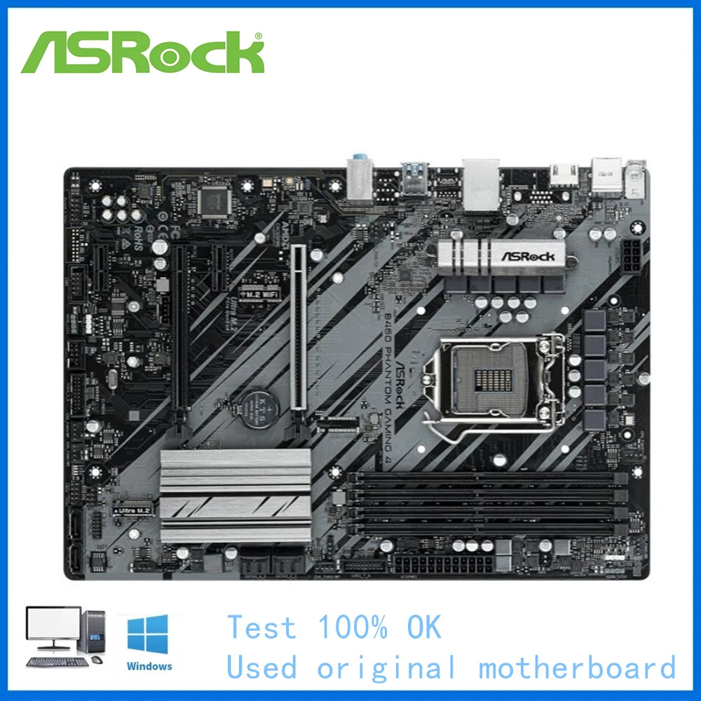 Scheda Madre B460 Utilizzata Per Asrock B460 Phantom Gaming 4 Presa Per Scheda Madre Lga1200 Ddr4 Supporto Per Scheda Madre Desktop 10400 10700
