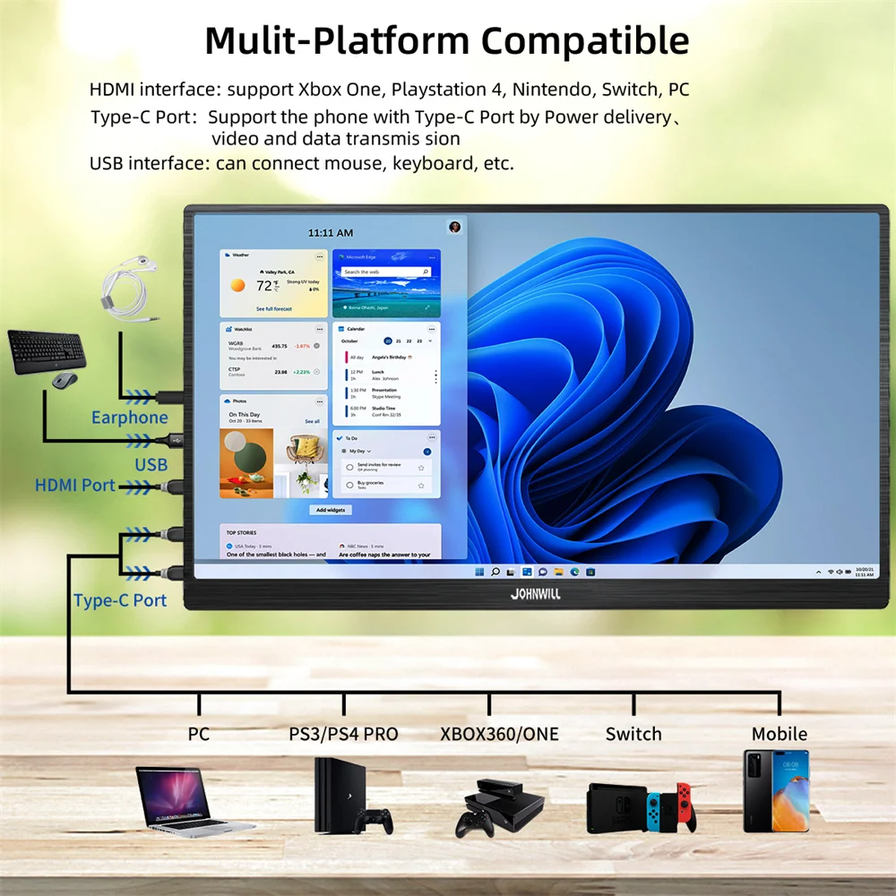 ʹ 14 ġ ޴  FHD 1080P USB  C HDMI ȣȯ IPS г ÷ PS4 ġ Ʈ PC ̸