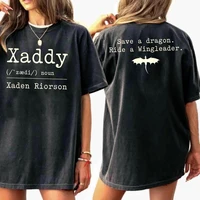 Xaddy Xaden Riorson t Shirt women Fourth Wing graphic t-Shirts Fantasy Bookish Dragon Riders tshirt cotton vintage short sleeve 2