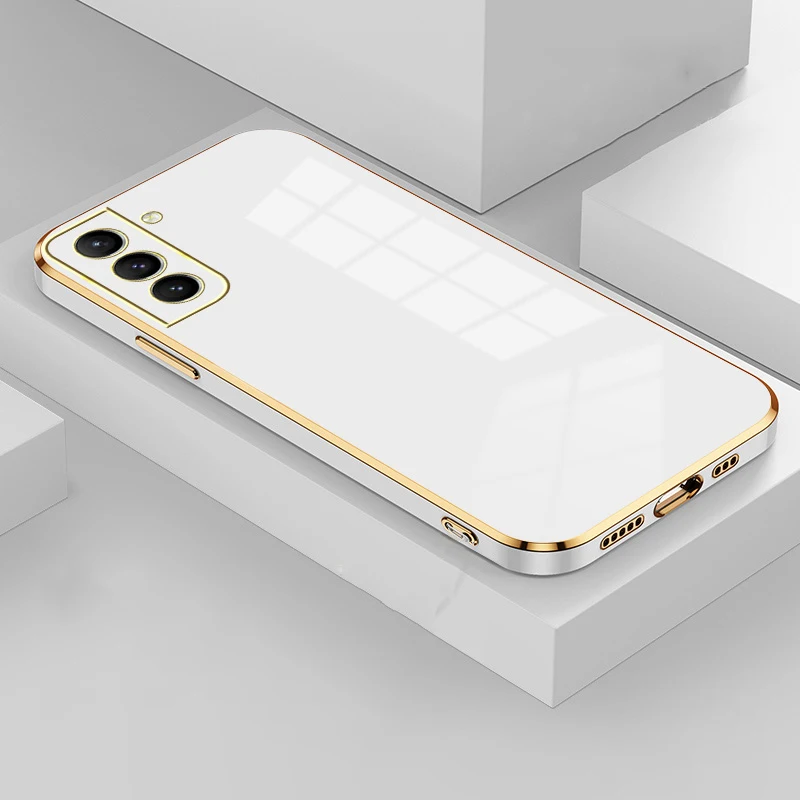 Elegant Plating Square Phone Case - Soft Silicone Cover