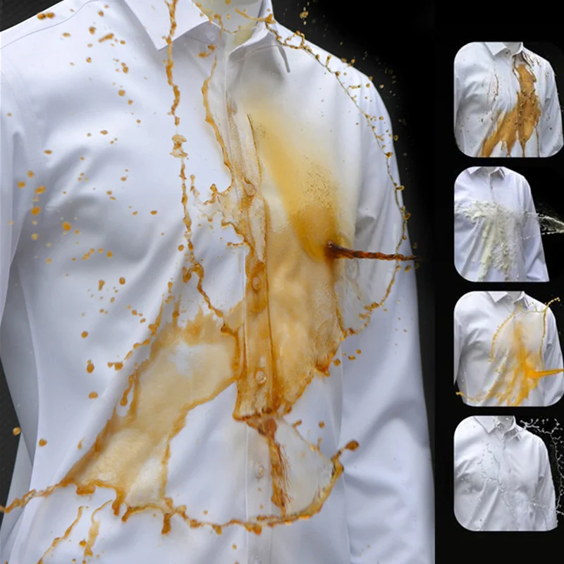 5XL -S Waterproof Oil and Stain Proof Hydrophobic Material Shirt Men Long Sleeve Slim Fit & Men Shirts Short Sleeve Antifouling waterproof kid painting aprons art smock stain proof artist smock art apron painting supplies artist costume pockets long sleeve