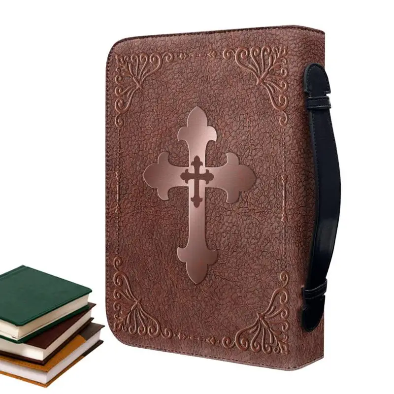 Bible Bag PU Leather Bible Carrying Bag With Handle Portable Carrying Case Church Bags With Handle For Worship Service And Bible