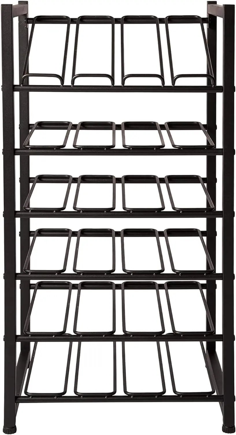 Up to 24 Wine Bottles-Industrial Kitchen Storage Bottle Display Stand-Matte Black Metal Construction 16.5 x 13.5 x 31.6in