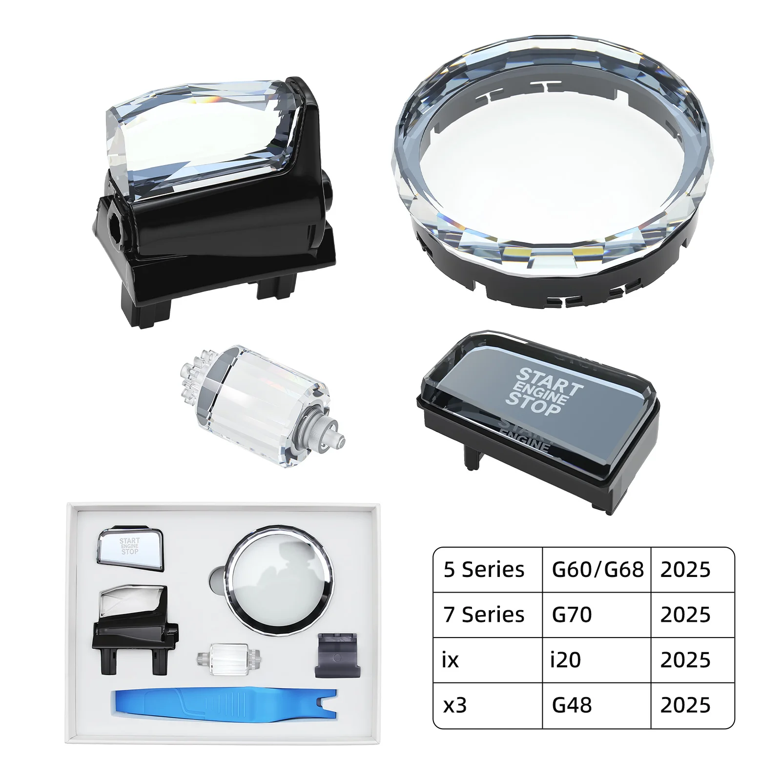 4-piece Gear Shift Knob Crystal Pick Kit For BMW New 5 Series 7