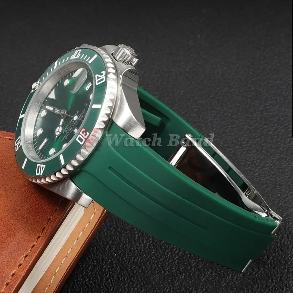 Curved Silicone Rubber Sport Watch Strap Bracelet