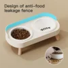 Pet cat double bowl feeder, adjustable height cat and dog water dispenser, elevate feeding kitten supplies 2