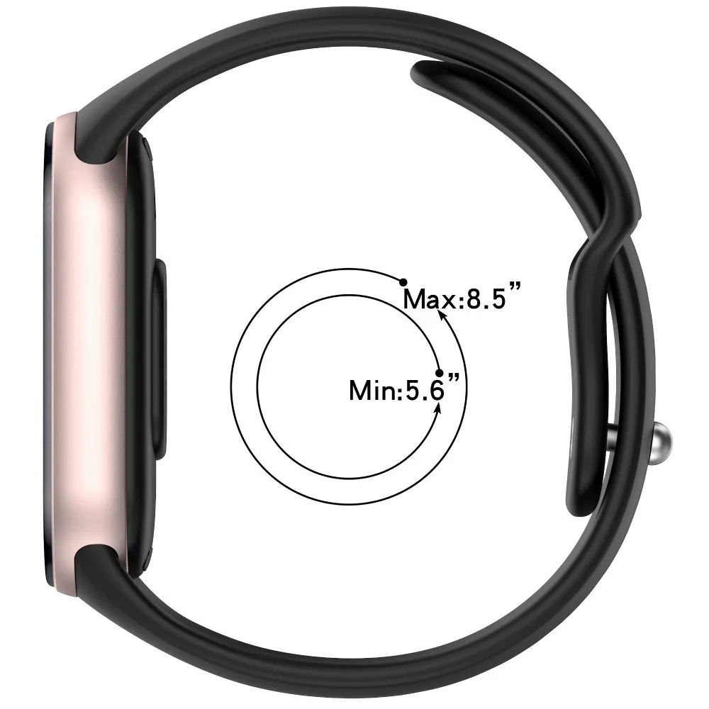 Durable Silicone Fitness Tracker Strap in Solid Color with Reverse Buckle