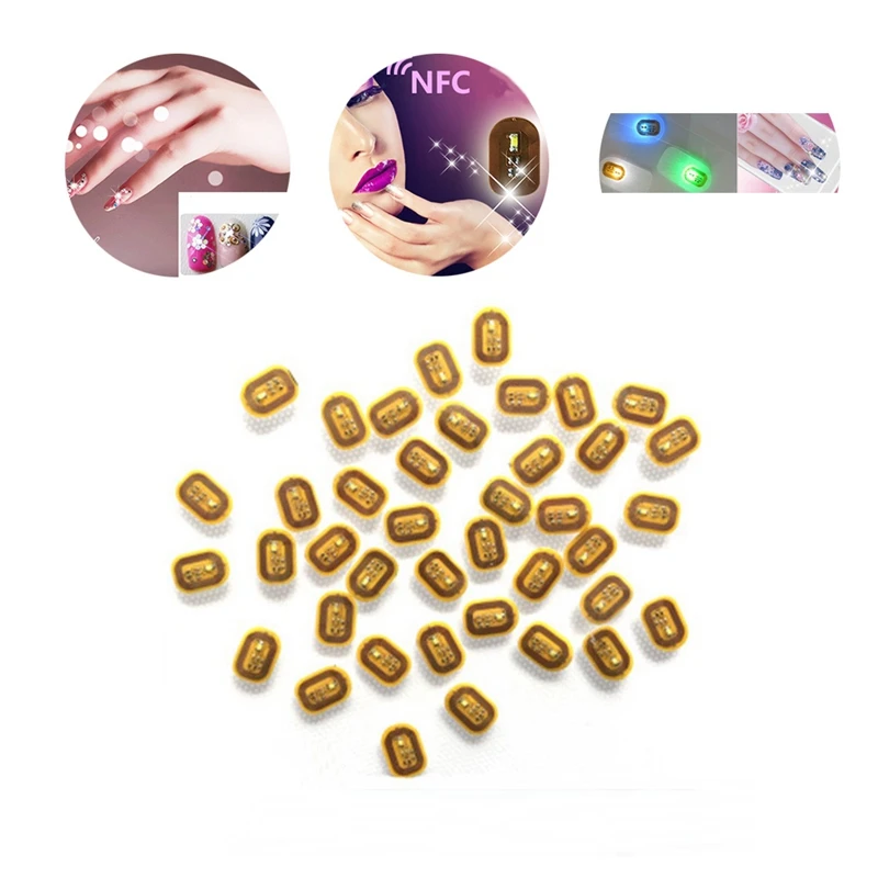 5Pcs NFC Flash Nail Sticker LED Bare Chip Intelligent Luminous Nail Lamp Nail Sticker Enhancement 5