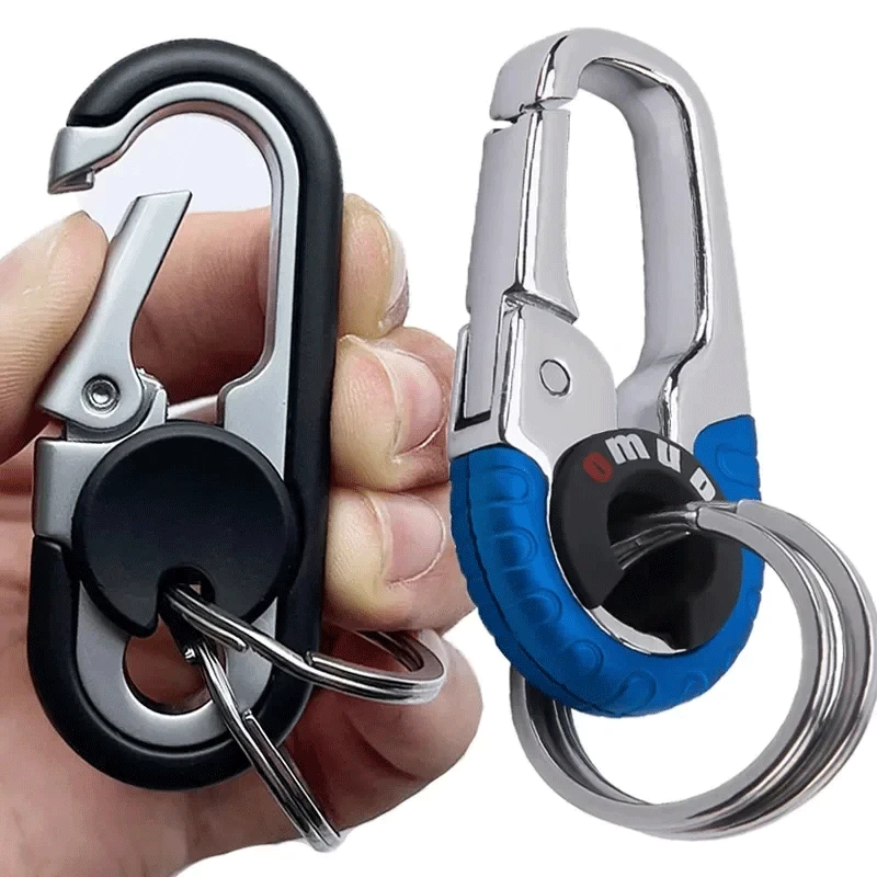 Męskie haczyk do breloka ze stalowa klamra nierdzewnej Outdoor Carabiner narzędzie do wspinaczki podwójny pierścień samochód rybacki brelok akcesoria samochodowe