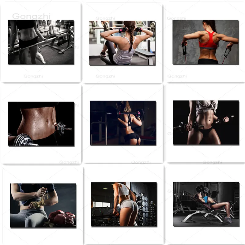 

Sexy Bodybuilding Girl Fitness Sports Gym Motivational Print Art Canvas Poster For Living Room Decor Home Wall Picture