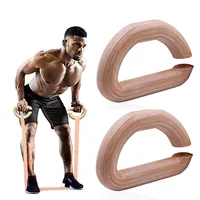 1 Pair Wooden Resistance Bands Handles, Versatile Exercise Handles with Anti-Slip Grips for Home Gym Pilates, Strength Training 1