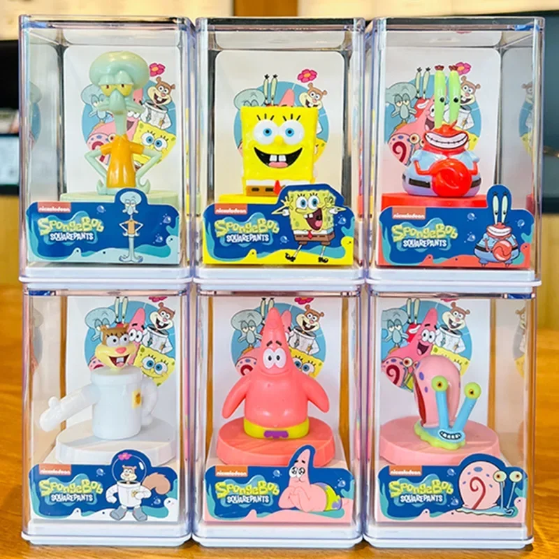스폰지 밥 보글 애니메이션 액션 피규어 장식 패트릭 스타 Squidward 촉수 모델 장난감 장식 Krabs 아이 생일 선물