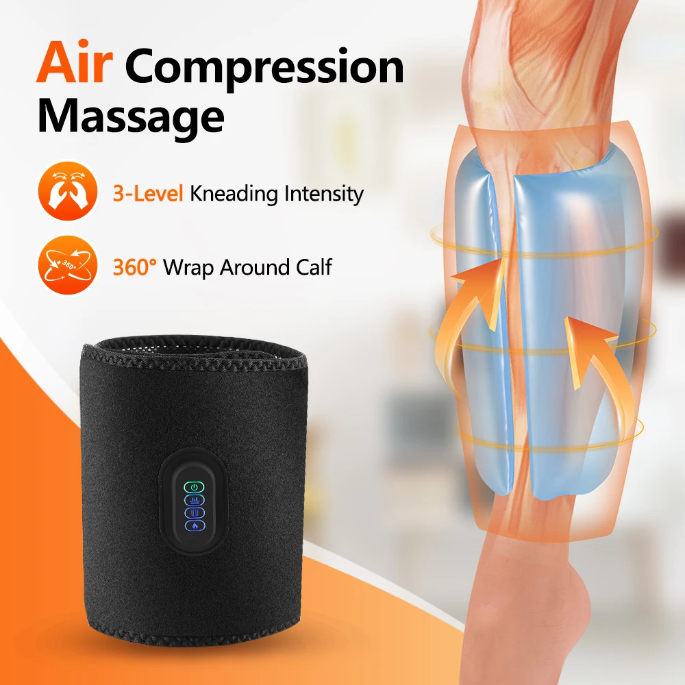 Air Pressure Calf Massager Leg Foot Vibration Heating Massage Wrap Pad Airbag Compressor Muscle Relaxation Machine Hot Compress