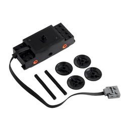 Enhanced Construction Parts: Train Track Motor with Wheel Axle and Rubber Ring Building Blocks (1set)