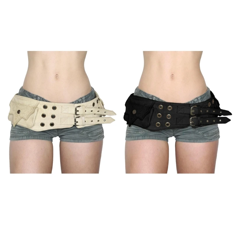 

Hollow out Grommet Waist Belt with Mini Waist Bag Sports Waist Belt for Adult Dropship