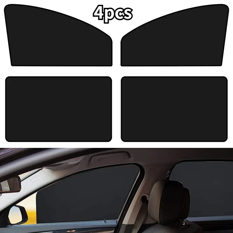 마그네틱 태양 쉐이드 자동차 사이드 윈도우 UV 보호대, 강력한 자석 마운트, 휴대용 햇빛가리개 커튼, 블랙 커버, 자동차 액세서리 