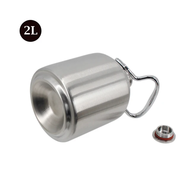 Barile Birra In Acciaio Inox 2L Con Coperchio A Spirale - Per Birra, Soda, Caffè, Whisky, Uso Domestico - Foto 11