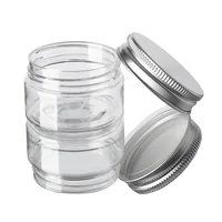 1PC 30/50/60/80/100/120/150g Transparent Plastic Jar With Lid Makeup Cosmetic Face Cream Travel Bottle Kitchen Storage Jars 2