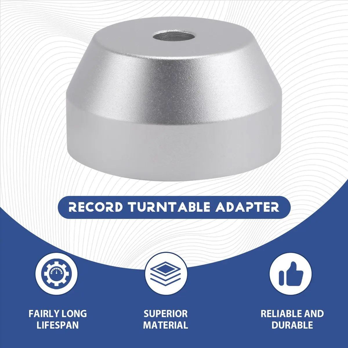T28C 1Pcs 비닐 레코드 돔 어댑터 7 인치 EP 레코드 비닐 용 범용 45RPM 턴테이블 알루미늄 액세서리