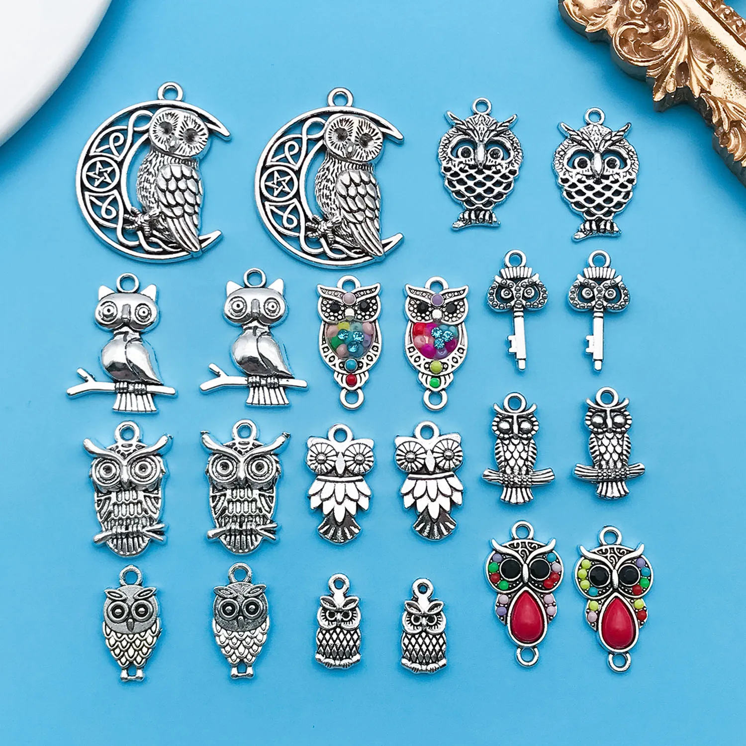 Multicolor Swivel Owl Charm