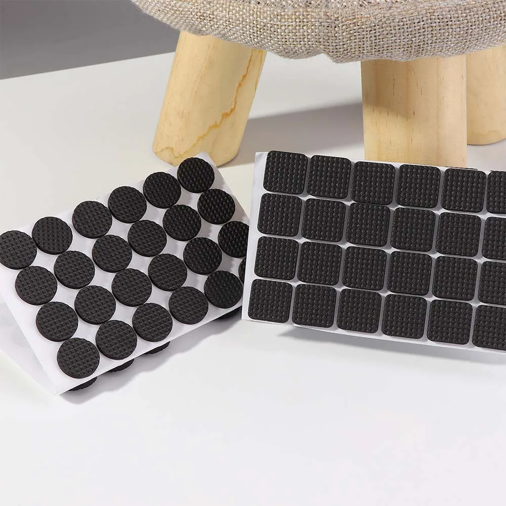 Furniture Rubber Leg Feet Felt Pads Anti Slip Self Adhesive For Sofa Chair/Table/Desk Floor Damper Pads Protectors Mat 48Pcs furniture leg pads rubber pads furniture pads