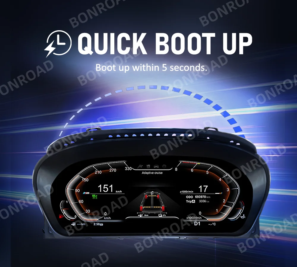 BONROAD LCD Digital Dashboard Panel Cluster Mit Reifendruck Für BMW F20 F21 F52 F22 X1 F48 F49 X2 F39 Cockpit Instrument – Detail 4
