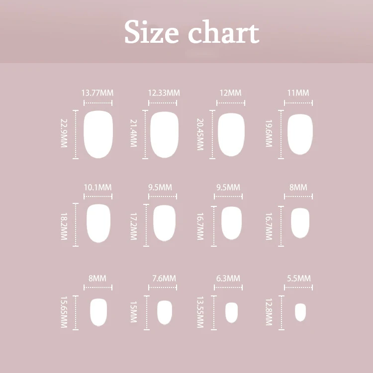 Short Round Wearable Fake Nails with Glue