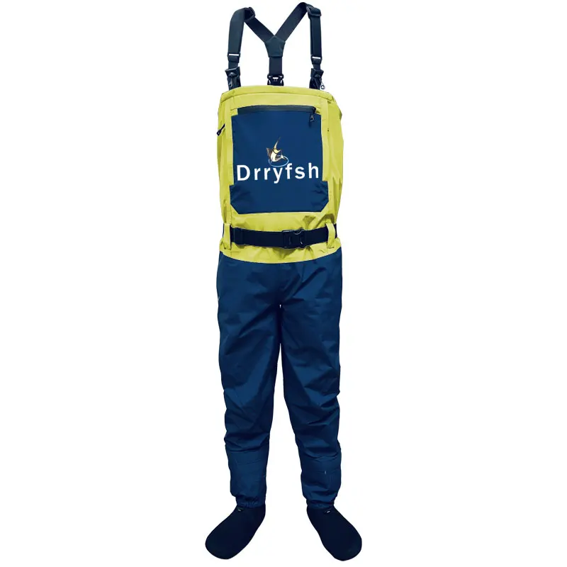 Men Breathable Stockingfoot Chest Waist Convertible Wader Waterproof Wading Pants for Fishing Hunting Kayaking ATV Sport Clothes