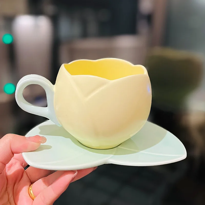 Tulip Ceramic Coffee Cup Set - طقم كوب قهوة سيرامي...