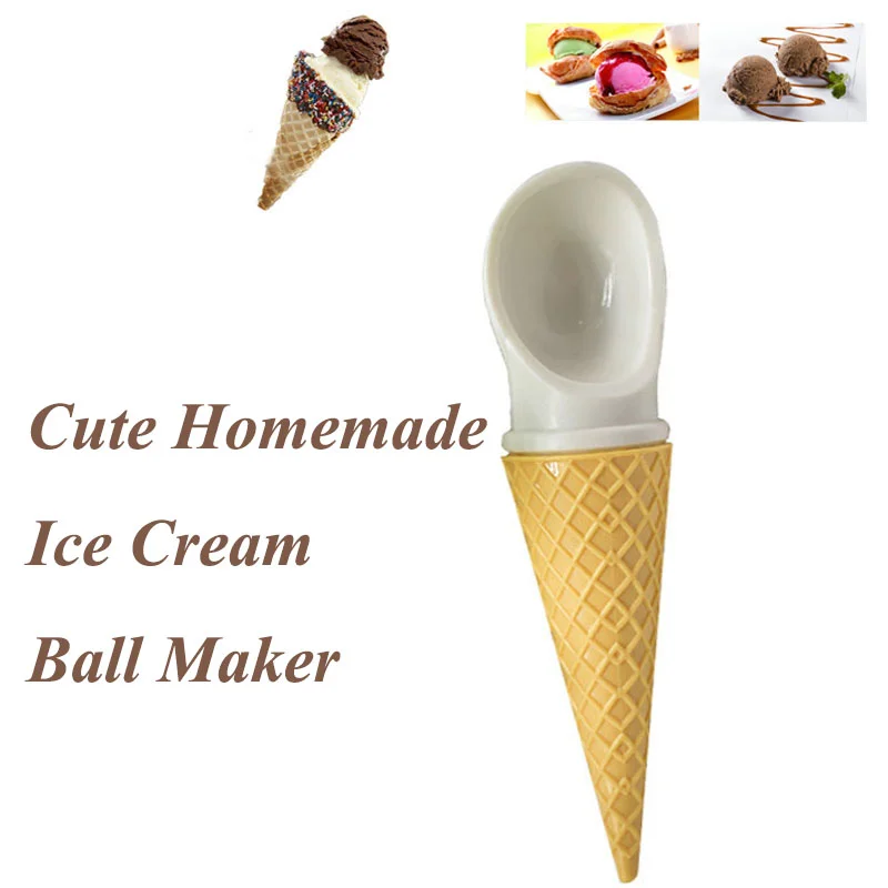 Ice Cream Scoop Cone-shaped No-Slip Handle Frozen Yogurt Melons Baller Maker Fruit Cookies Doughs Ball Tool Kitchen Accessories