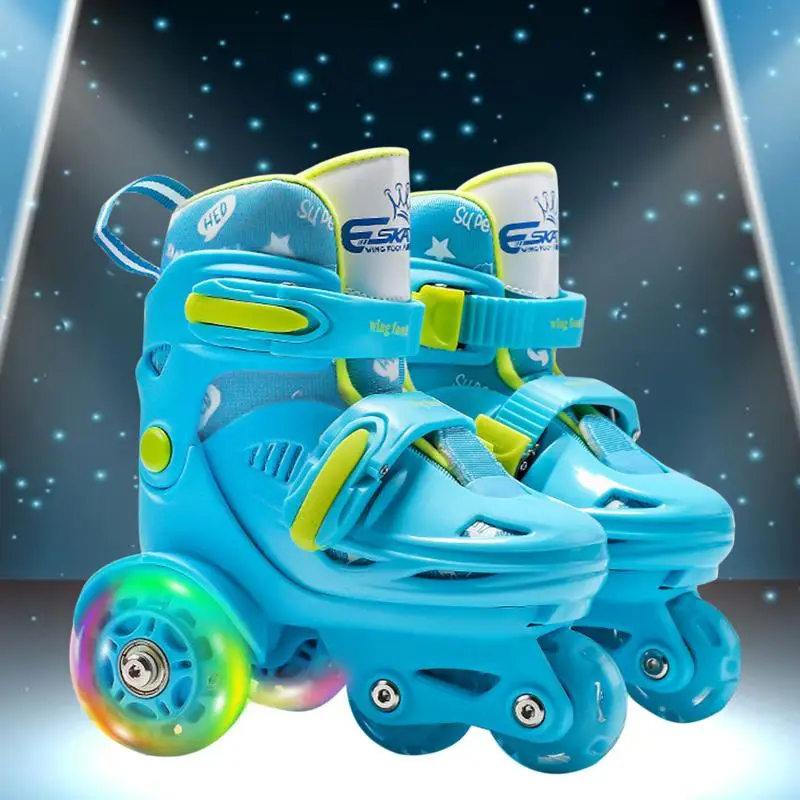 Roller Skates Elastic PU Inline Rollers Kids 2-8