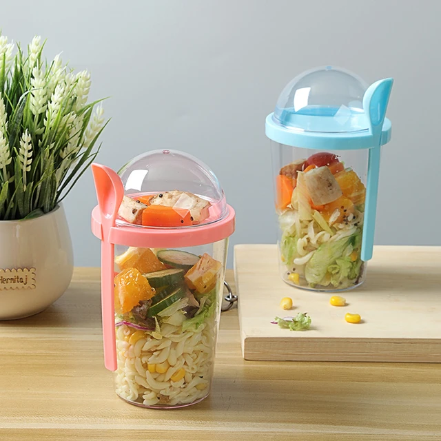 Salad Cup With Lids And Fork Portable Breakfast Cup Fresh Salad