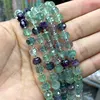 Natural Gemstone Fluorite 6x8MM Faceted Rondelle Round Stone Spacer Beads for Jewelry Making DIY Bracelet Necklace Accessories 4