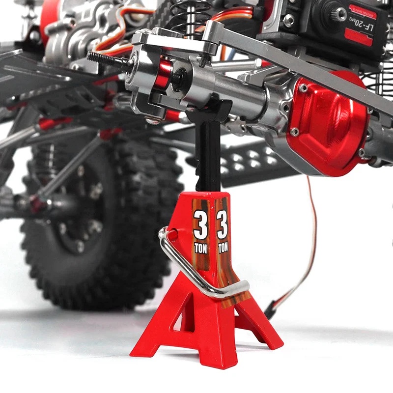 2PCS Metal 3 Ton Simulated Jack Height Adjustable Repair Bracket Scene Tool Lifting Jack For 1/10 TRX4 D90 CC01 RC Climbing Car(
