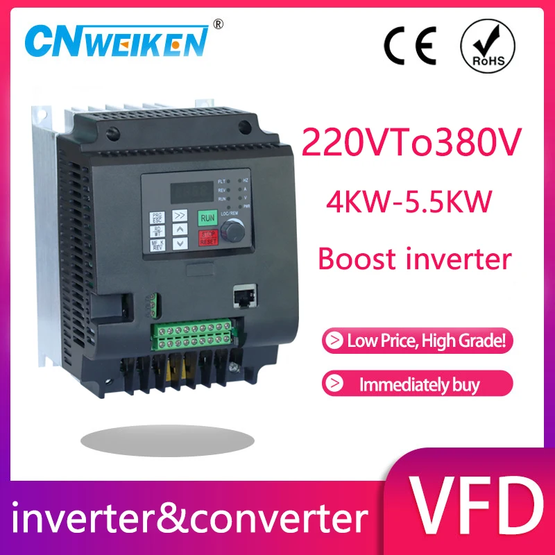 

4kw 220v/380V AC Frequency Inverter Output 3 Phase ac motor water pump controller ac drives frequency converter