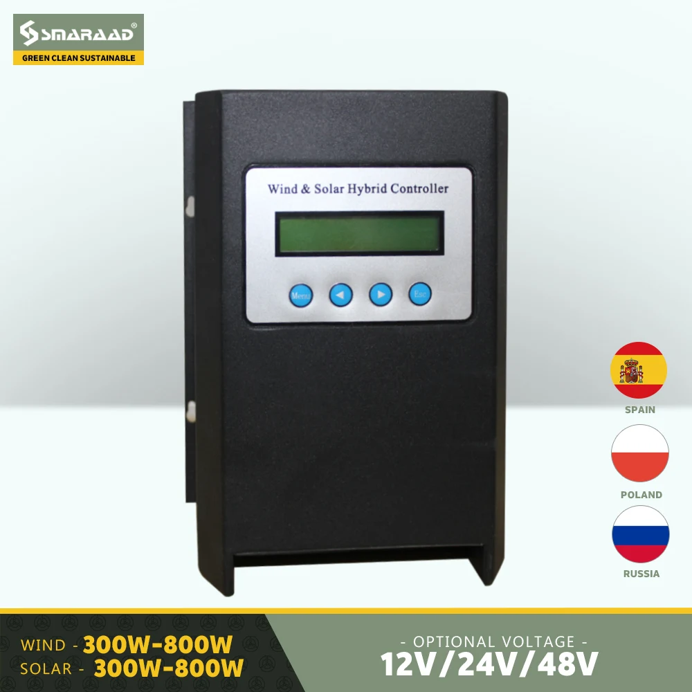 Sistema Ibrido Solare Eolico Regolatore Di Carica Mppt Vento 300W 600W 800W 12V 24V Regolatore Automatico Regolatore Per Generatore Eolico Per Uso Dom