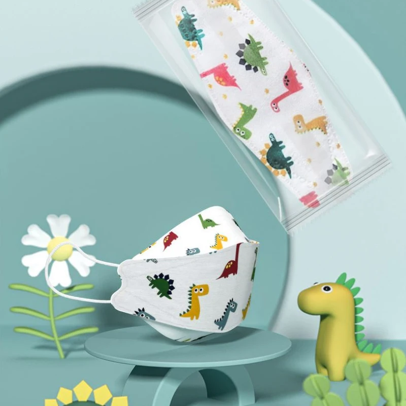 100 Pcs Baby Kids Disposable Face Mask Cartoon 4 Ply Ear Loop For 0-3 Years Old Children Soft Breathable Dust Proof Masks 3