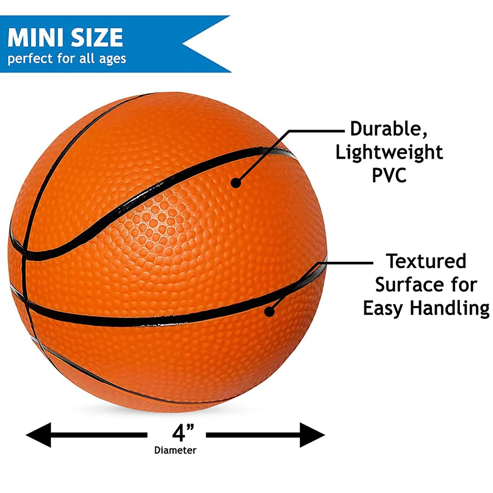 Mini Basketball Balls for Kids, Small Basketball for Indoor or Outdoor Play, 4 inches