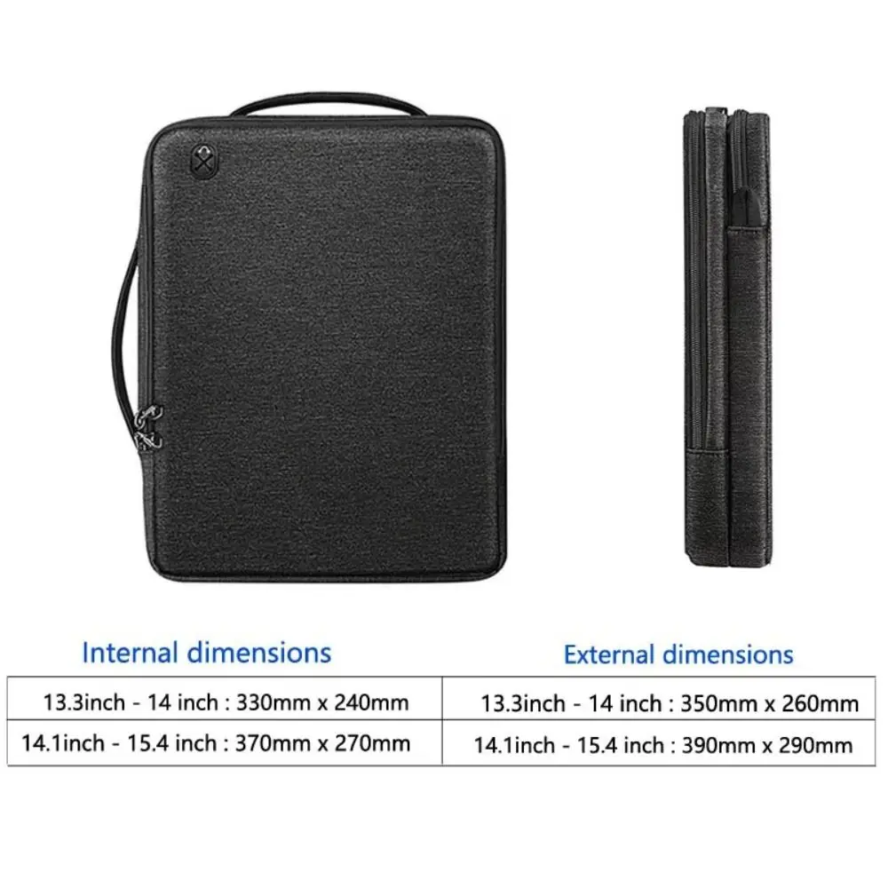 Universal 13.3-15.4 inch Laptop Shoulder Bag Waterproof Large Capacity Tablet Sleeve Multilayer Shockproof Tablet Storage Bag