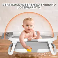 Foldable Baby Bath Tub with Cushion and Thermometer Set