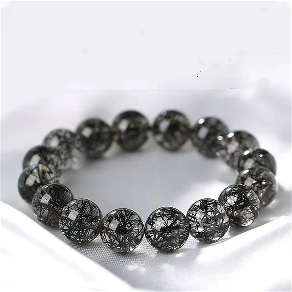 Natural Black Hair Crystal Bracelet Energy Crystal Hair Polycrystal Transparent For Men And Women