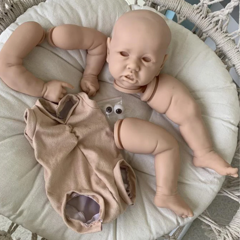 Unfinished Reborn Doll Kit Saskia Big Size DIY Blank Doll Parts with Cloth Body and Eyes Unpainted Vinyl Kit Reborn 23inch reborn dolls